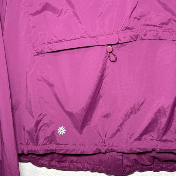 Athleta Back Route Jacket Wildberry Purple Lightweight Hoodie Sporty Outdoors M - Picture 6 of 8